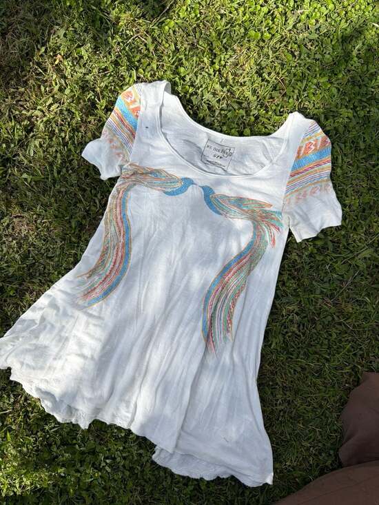 Free People Tops - We The Free Free People Bird Graphic Slub Knit T-Shirt Size S